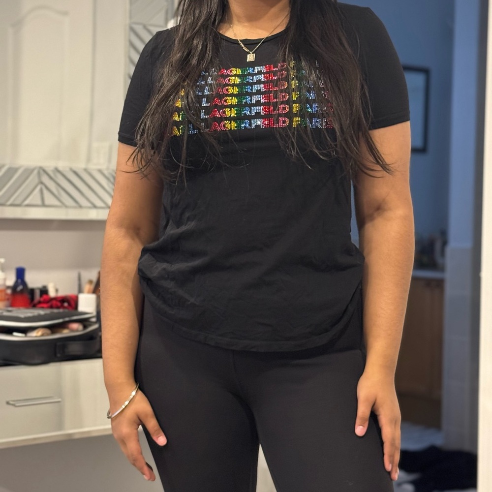 Karl Lagerfeld Black Graphic Tee